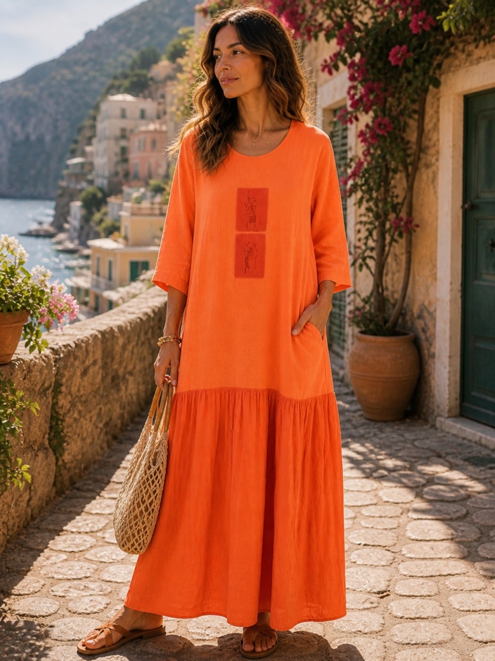 Bright Orange Maxi Dress
